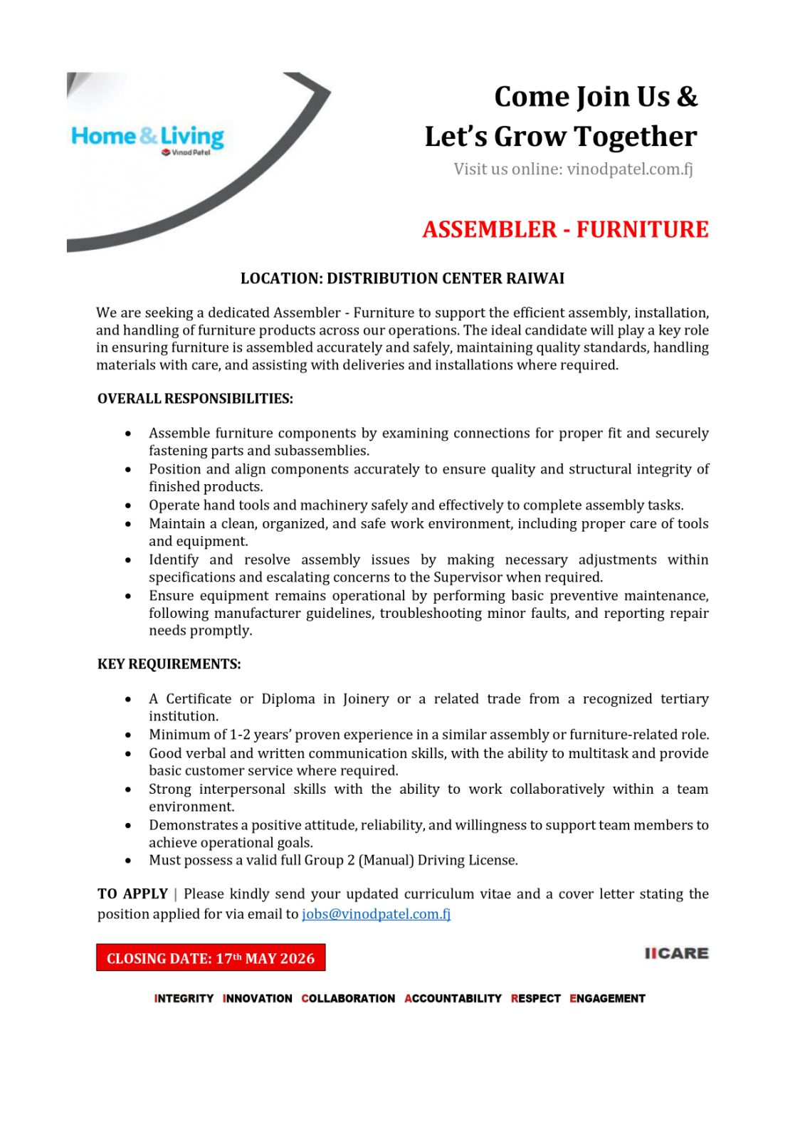 Original job ad