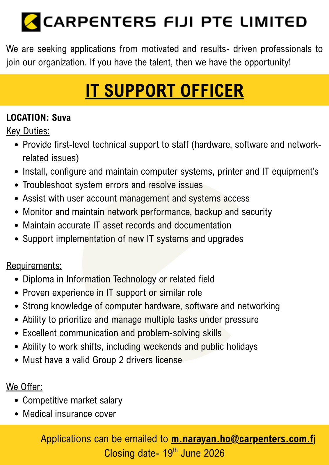 Original job ad