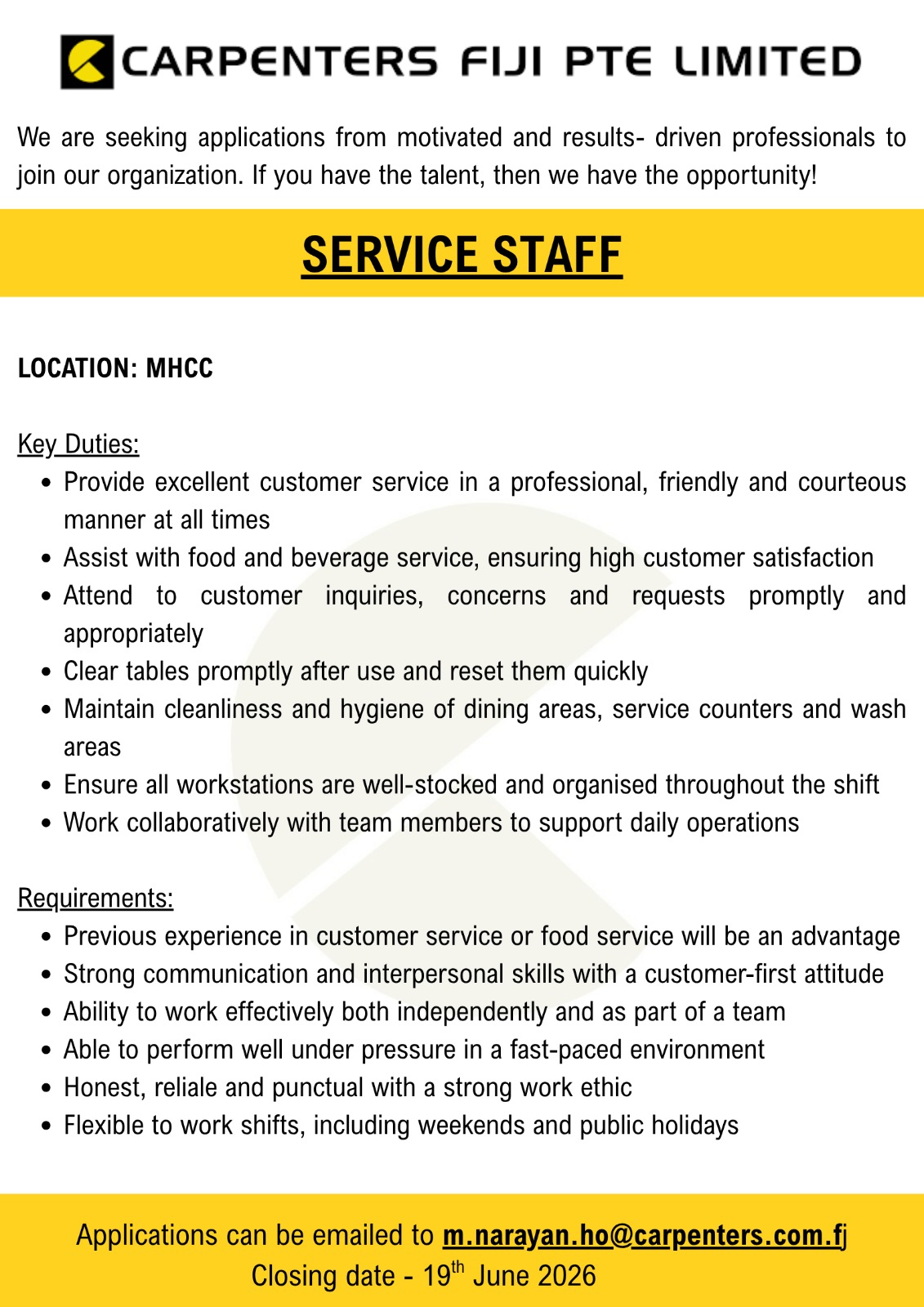 Original job ad
