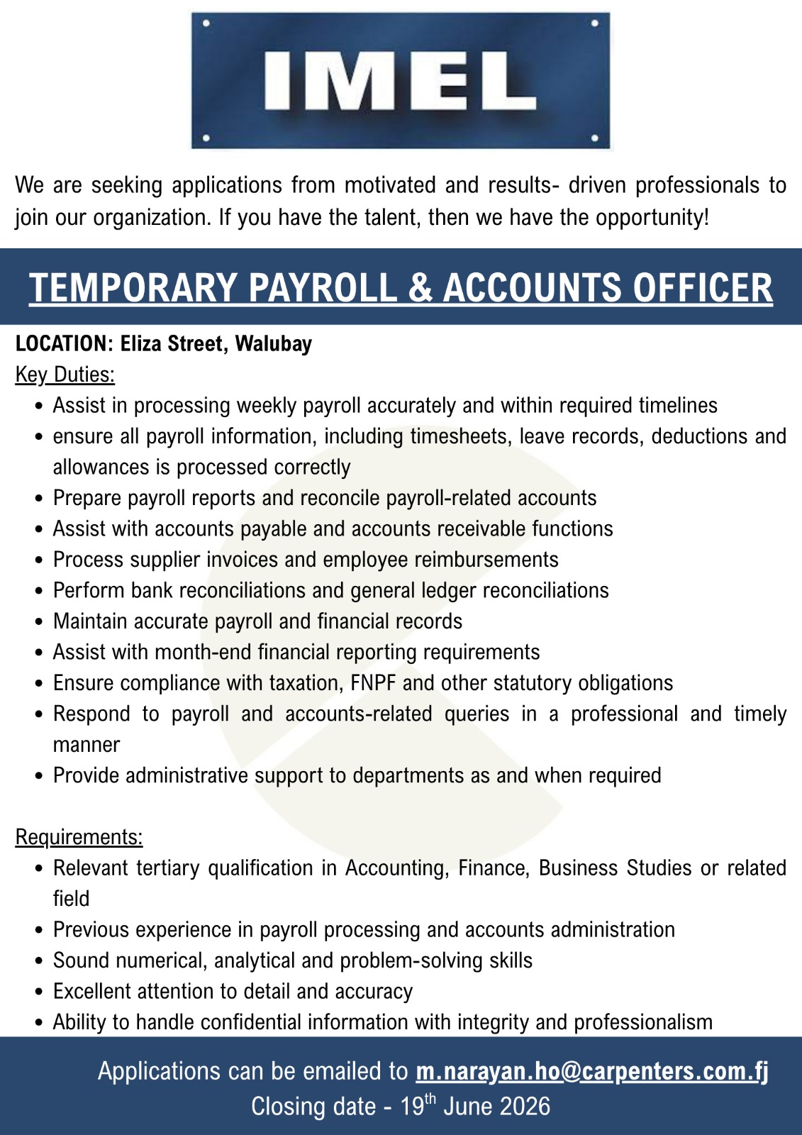 Original job ad
