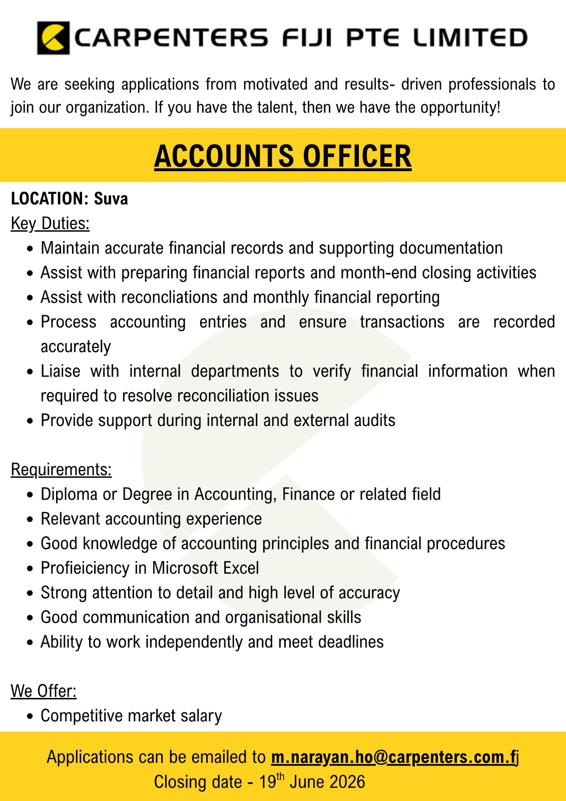 Original job ad