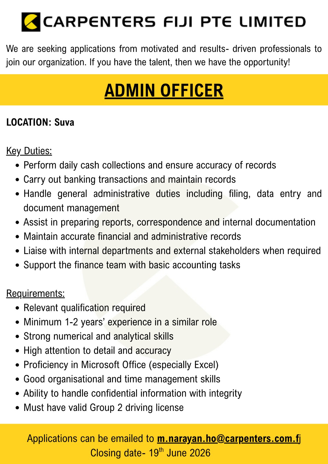 Original job ad