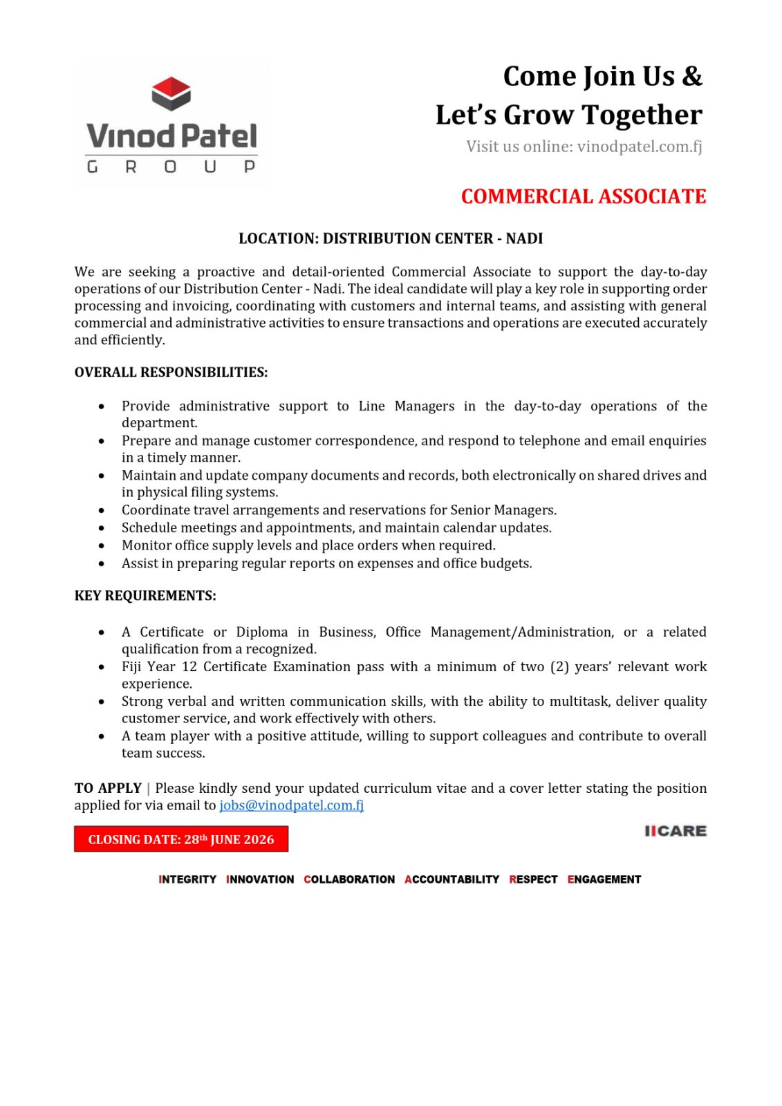 Original job ad