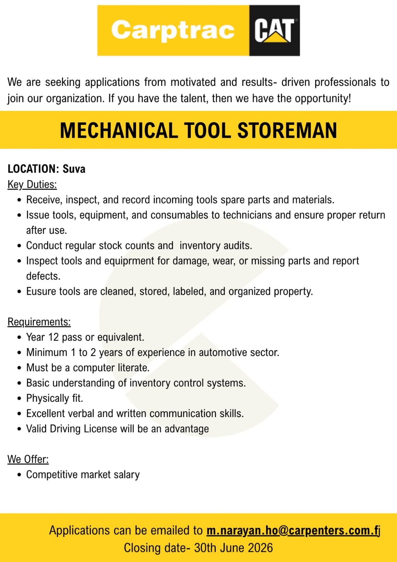 Original job ad