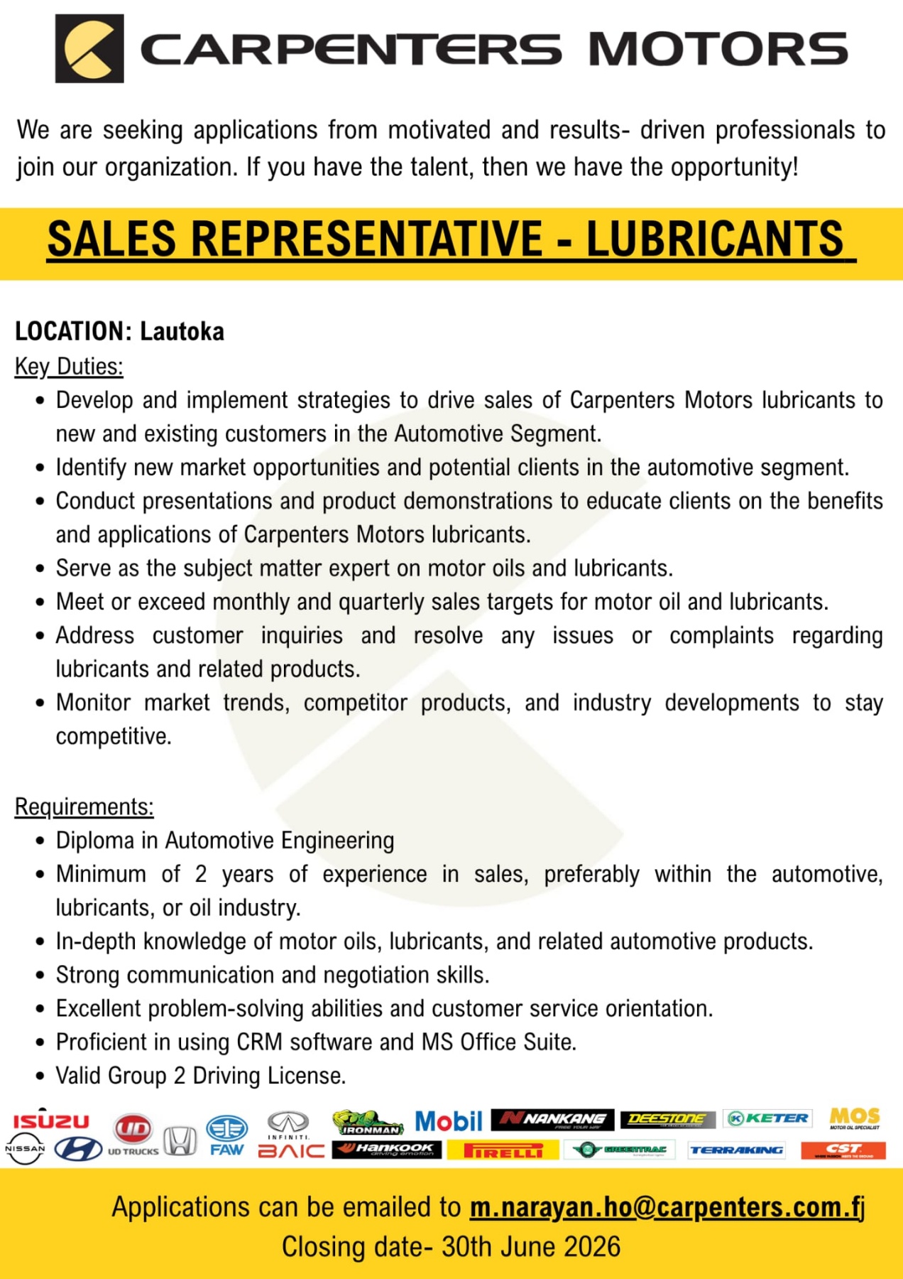 Original job ad