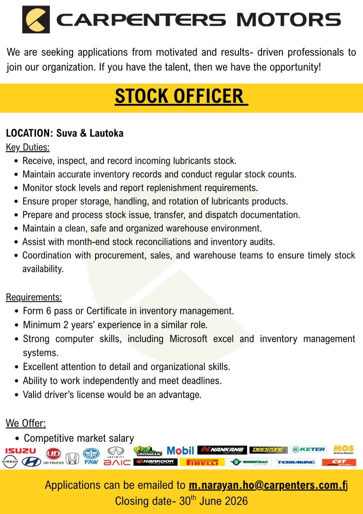 Original job ad