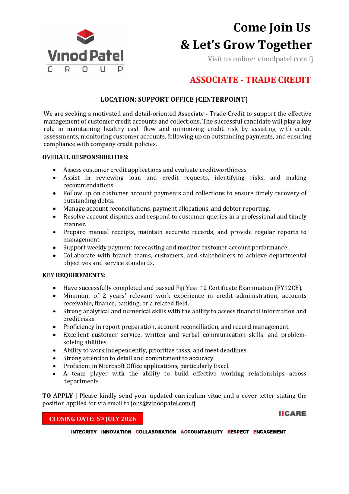 Original job ad