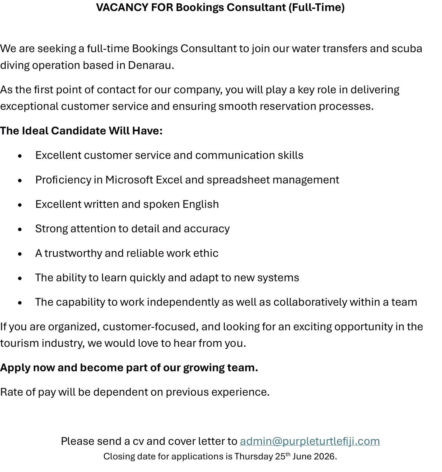 Original job ad