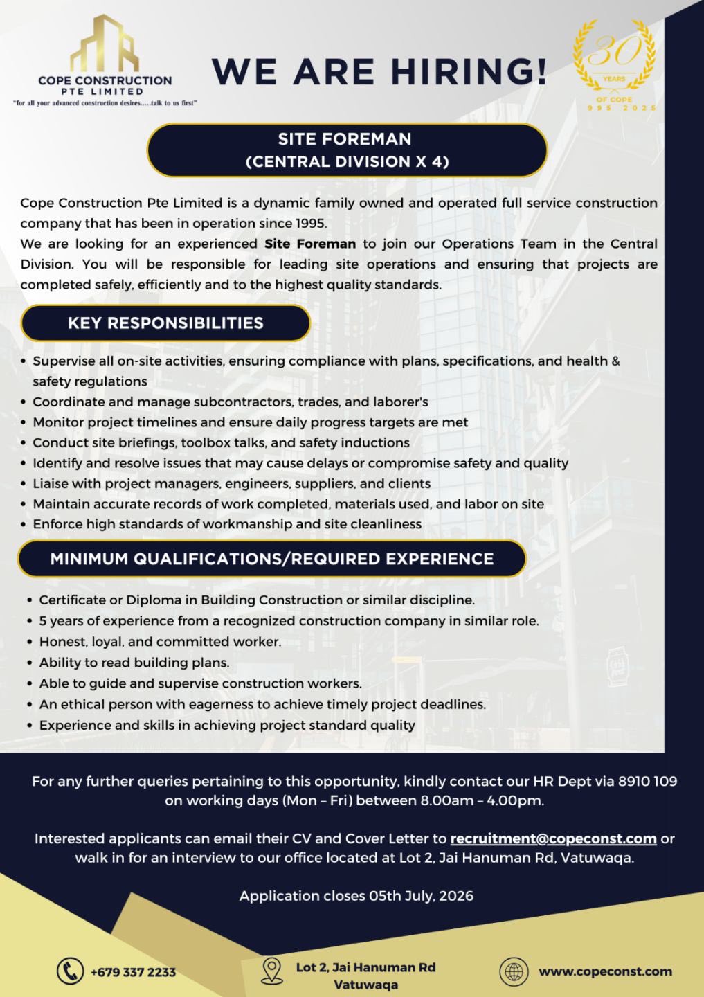 Original job ad