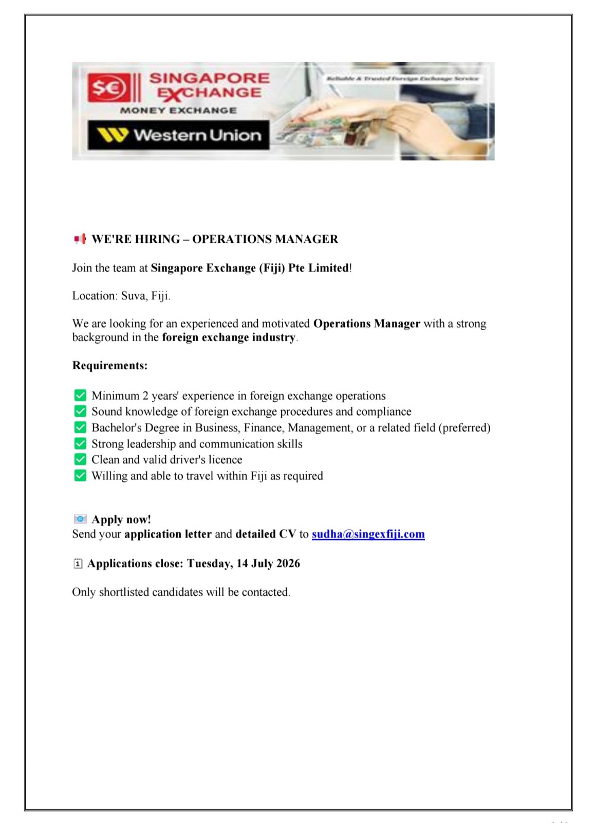 Original job ad