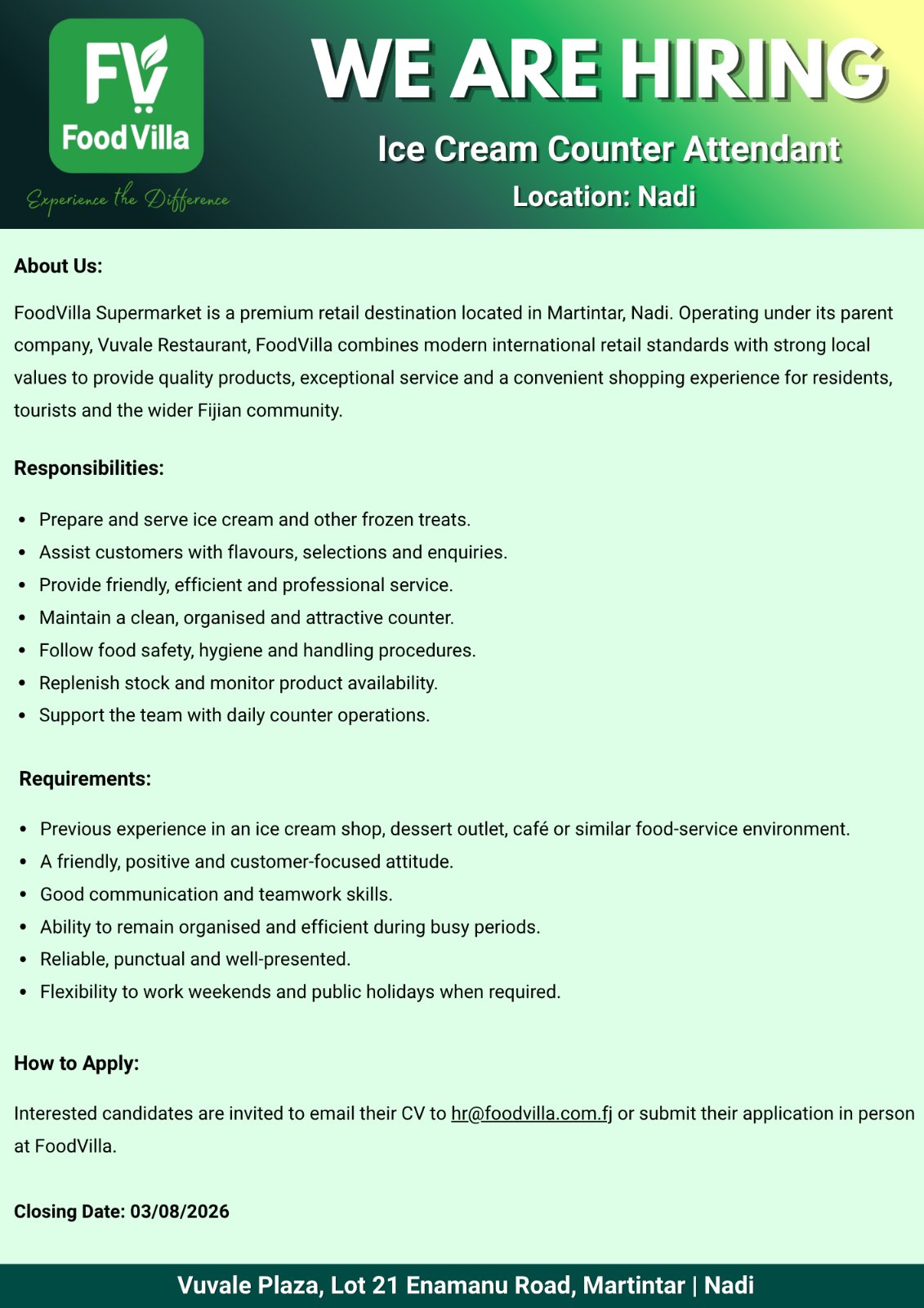 Original job ad