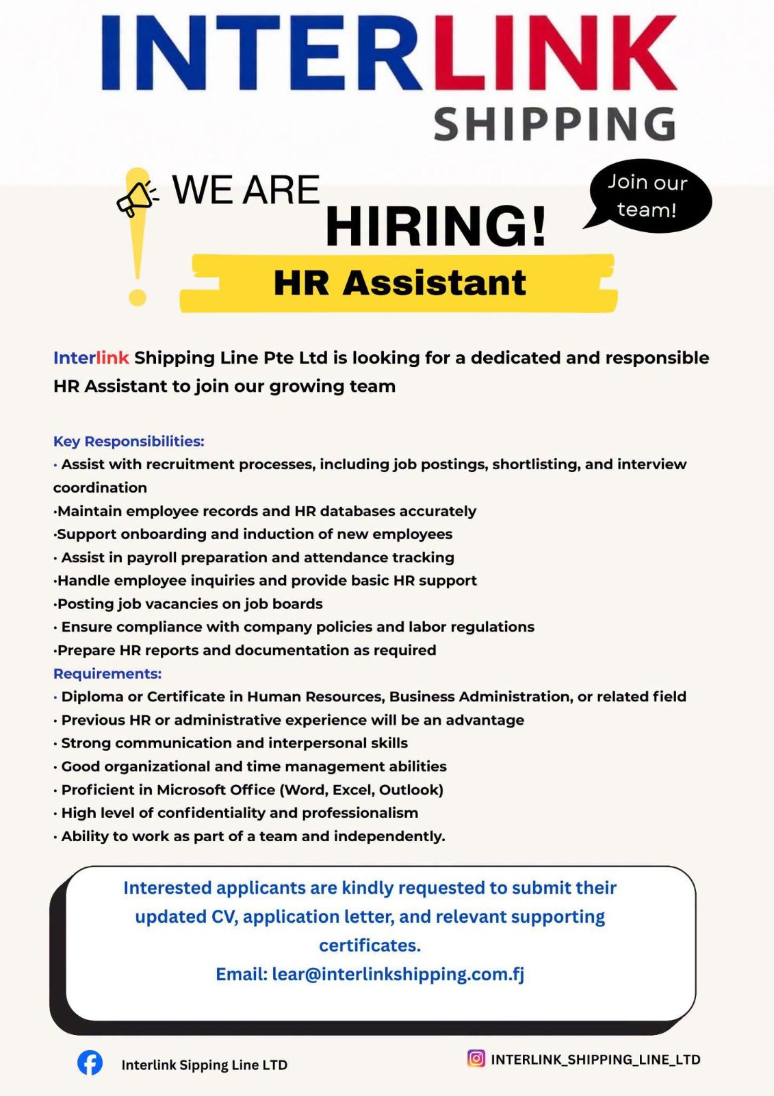 Original job ad