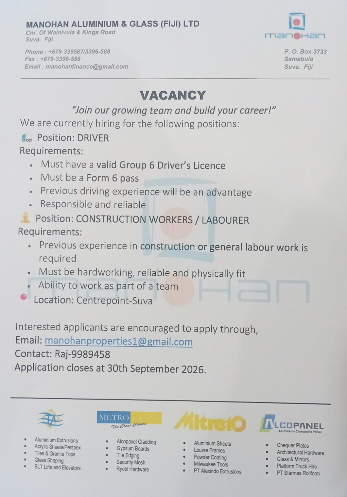 Original job ad