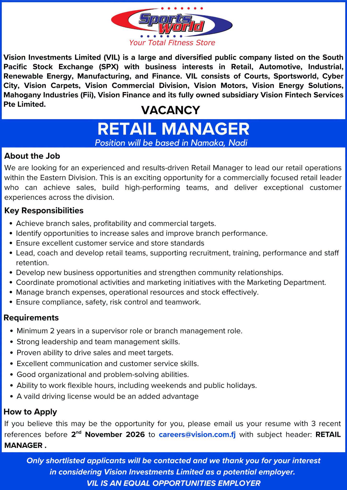 Original job ad