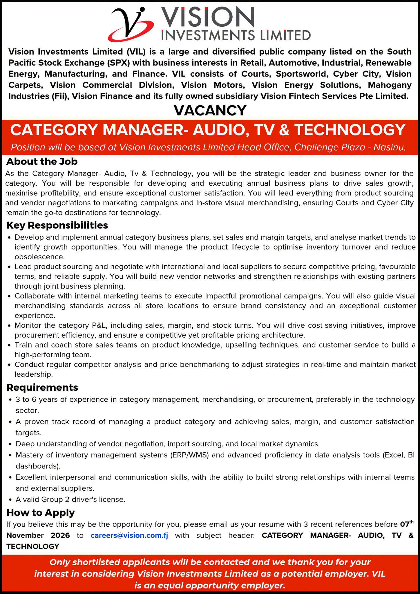 Original job ad