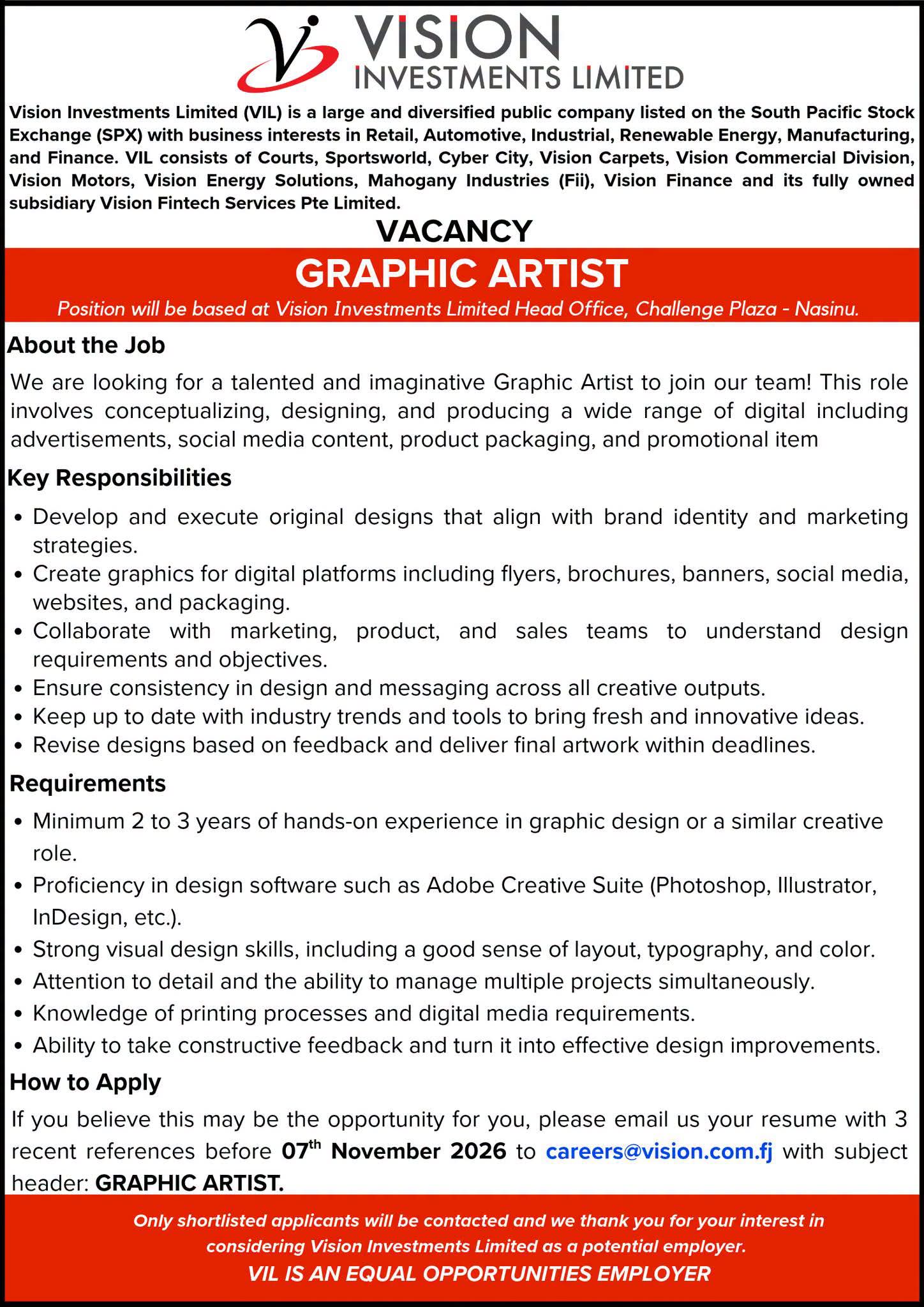 Original job ad