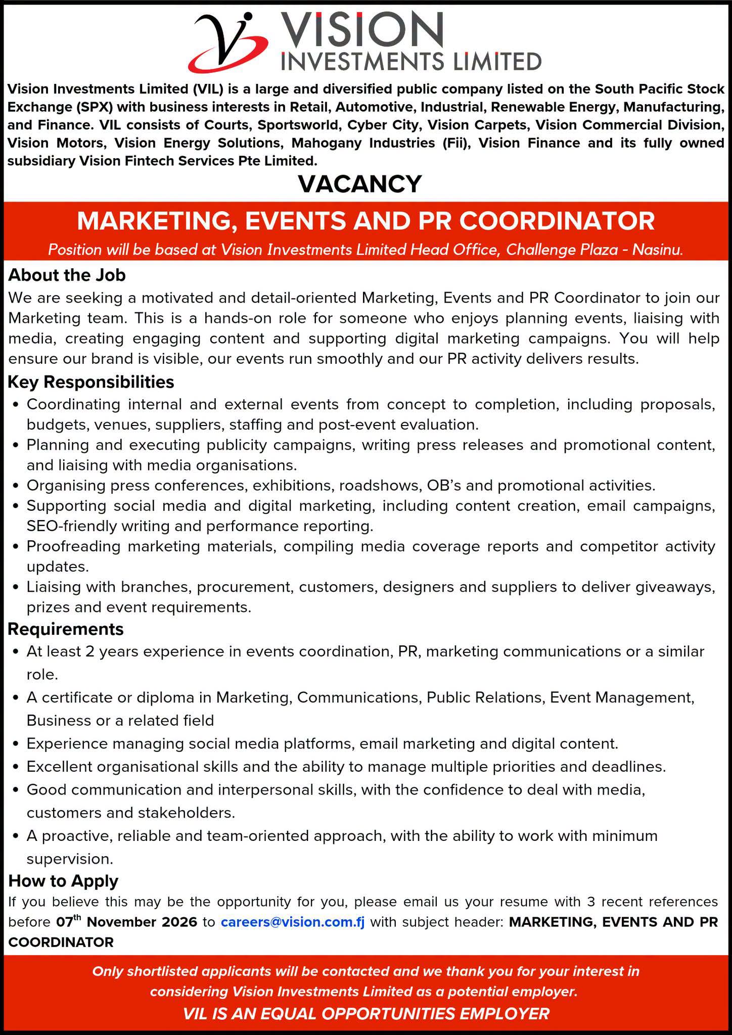 Original job ad